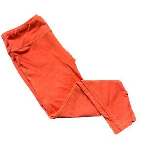 Albion Fit S Womens Orange Leggings 23" Regular‎ Rise Athleisure Running Yoga